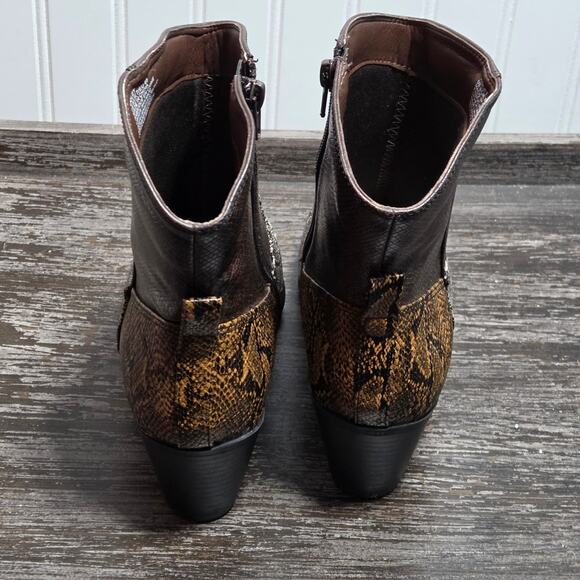 Justfab Women's Multicolor Violet Western Cowboy Side Zip Ankle Boot Size 9 - Picture 4 of 6